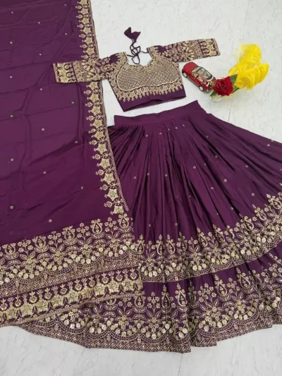 Elegant Wedding Wear Lehenga Choli With Traditional Zari Work